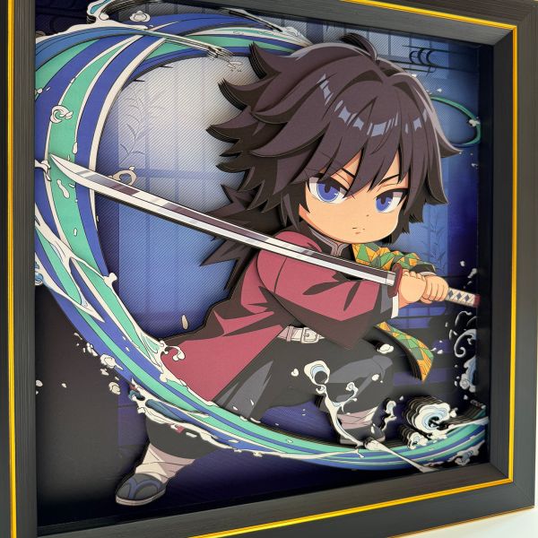 凹凸PANDA 鬼滅之刃無限城篇 A款富岡義勇立體掛畫擺臺 