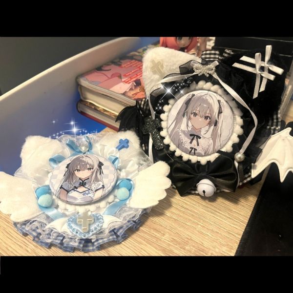 阿喵畫社 春日野穹 惡魔天使手作創意吧唧裝飾擺件 