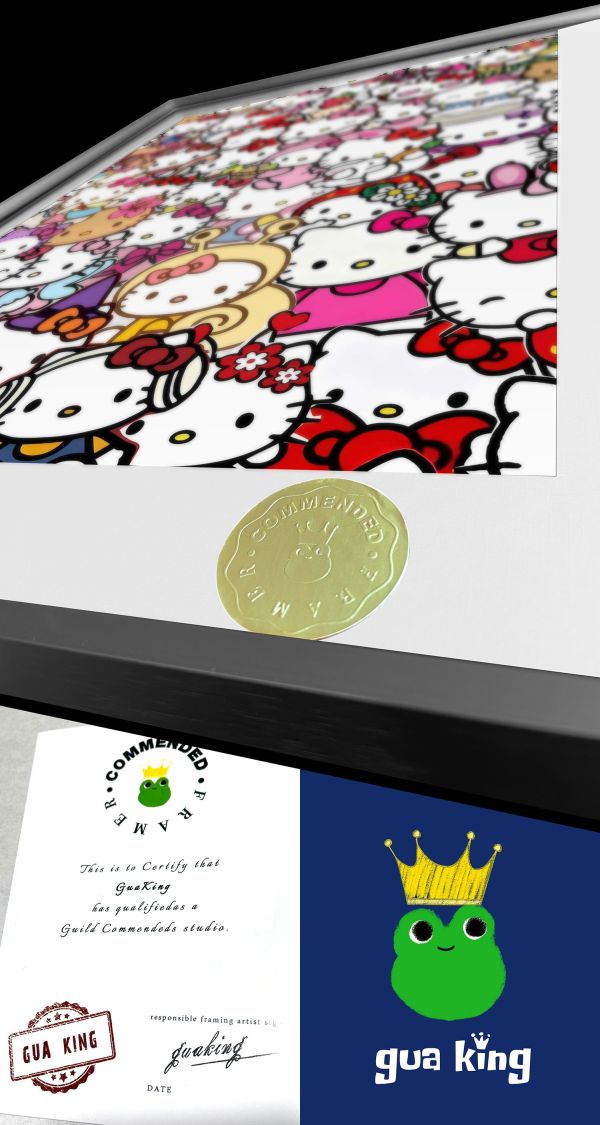 皇呱《哈嘍kitty全家福》凱蒂貓全家福裝飾畫 