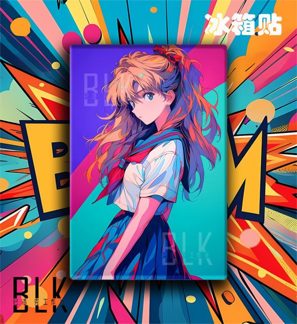 巴洛克 校服明日香EVA新世紀福音戰士二號機裝飾畫/冰箱貼 