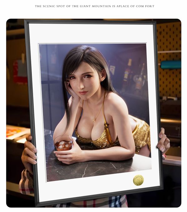皇呱《酒吧女郎蒂法》最終幻想VII女神蒂法·洛克哈特裝飾畫 