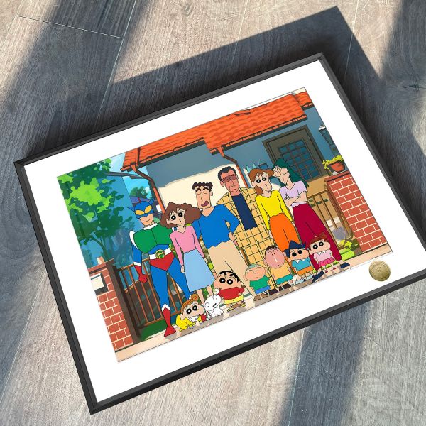 皇呱《蠟筆小新全家福》雙葉幼稚園動感超人大合照裝飾畫 