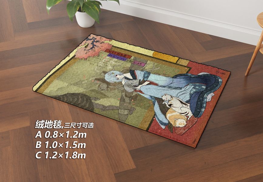 千鳥社《綾波麗 浮世繪》EVA新世紀福音戰士午睡毯地毯裝飾畫 