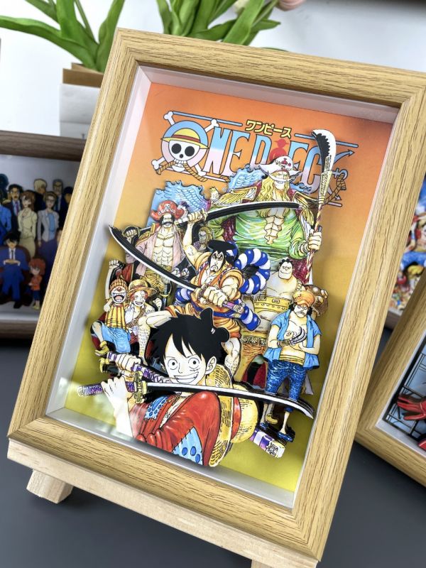萌萌匠 ONE PIECE海賊王草帽團路魯夫扉頁大媽大鬍子立體畫 