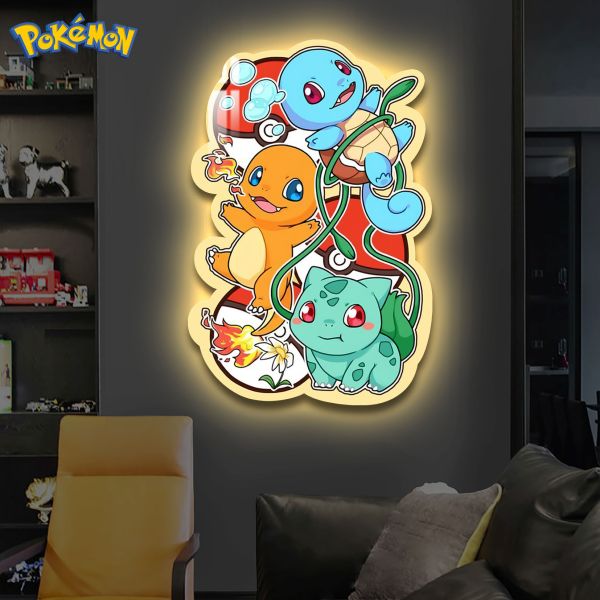 阿喵畫社 超大寶可夢造景8k超清燈帶異形裝飾畫 