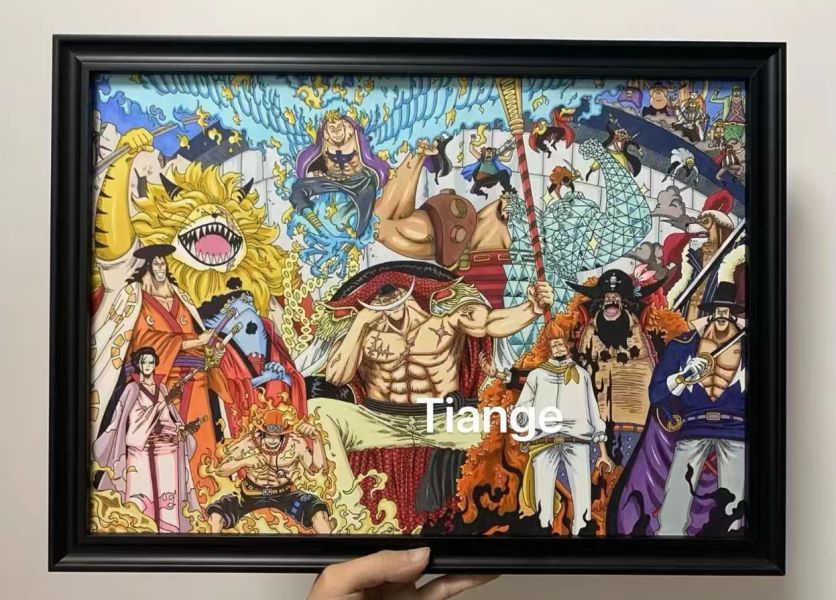 田哥繪 海賊王 白鬍子海賊團蘇全家福復刻微噴畫 