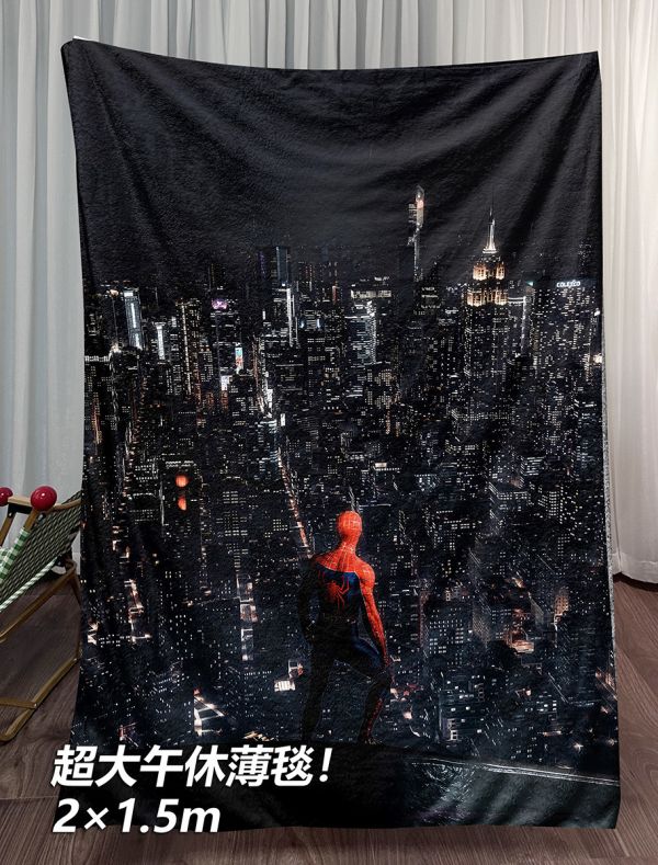千鳥社《蜘蛛俠 都市風格》漫威夜景美漫午睡毯地毯裝飾畫 