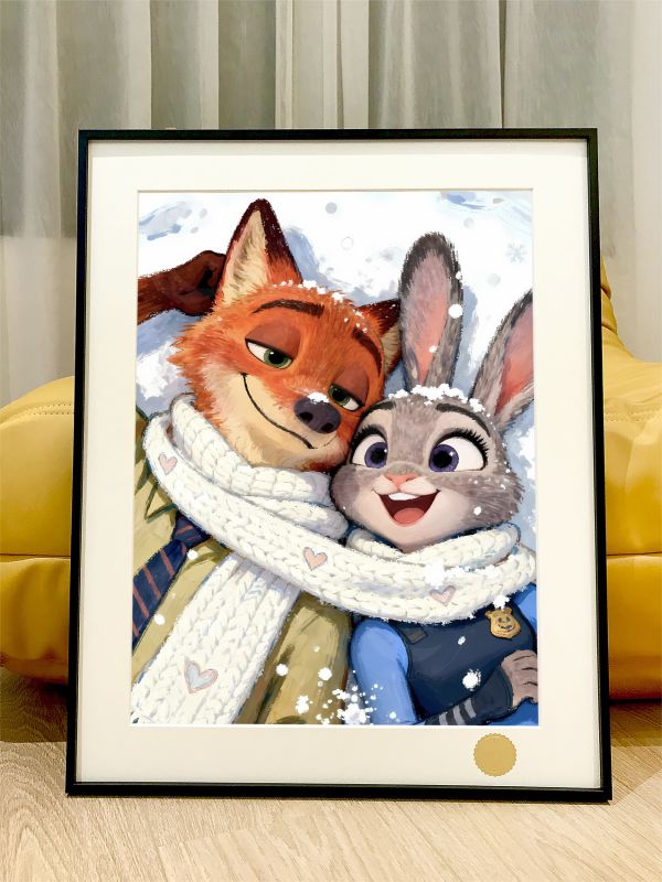 星空《冬日動物城》瘋狂動物城2Zootopia裝飾畫 