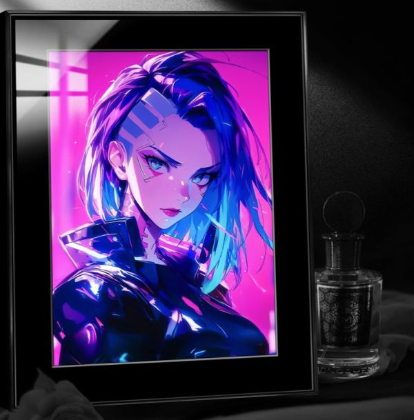 阿喵畫社 賽博朋克 露西精裱畫 