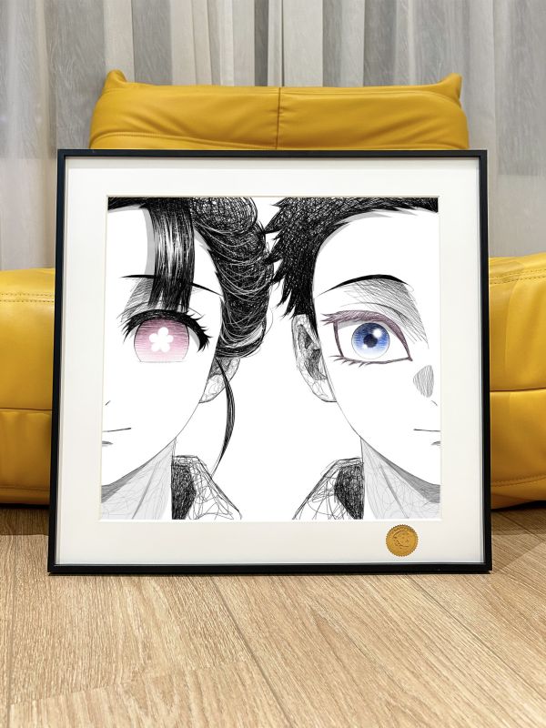 星空《狛治戀雪》鬼滅之刃無限城篇猗窩座裝飾畫 