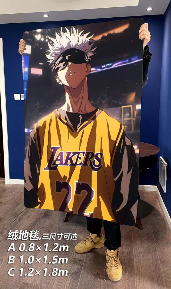 千鳥社 《湖人 五條悟&兩面宿儺》湖人隊咒術回戰NBA午睡毯地毯裝飾畫 