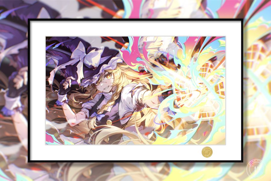 H2工作室《霧雨魔理沙》東方project黑白魔法使裝飾畫 