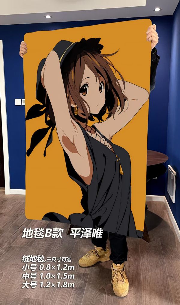 皇呱 《秋山澪&平澤唯》輕音少女K-on 輕音部放學後茶會滑滑蛋周邊午睡毯地毯 