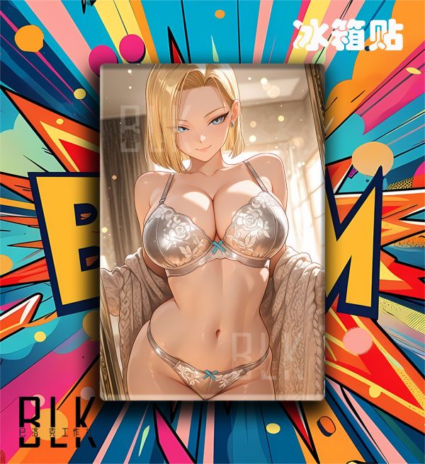 巴洛克《睡衣18號》拉姿麗lazuli七龍珠人造人裝飾畫冰箱貼 