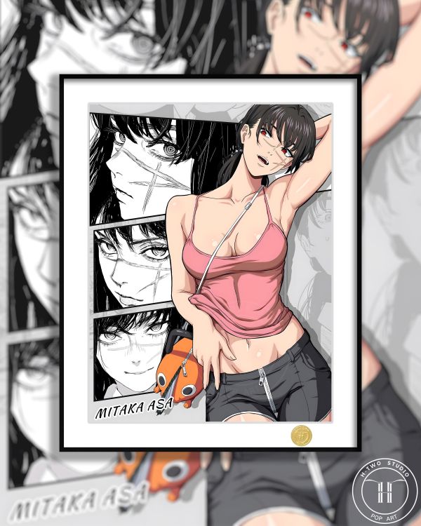 H2工作室《三鷹朝》電鋸人鏈鋸人戰爭惡魔夜裝飾畫 