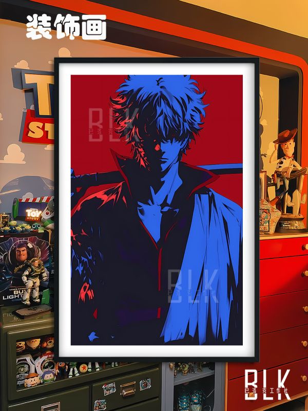 巴洛克 阪田銀時 銀魂白夜叉萬事屋裝飾畫/冰箱貼 