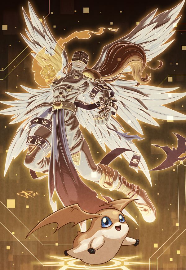 H2工作室《天使獸》巴達獸數碼寶貝大冒險裝飾畫 