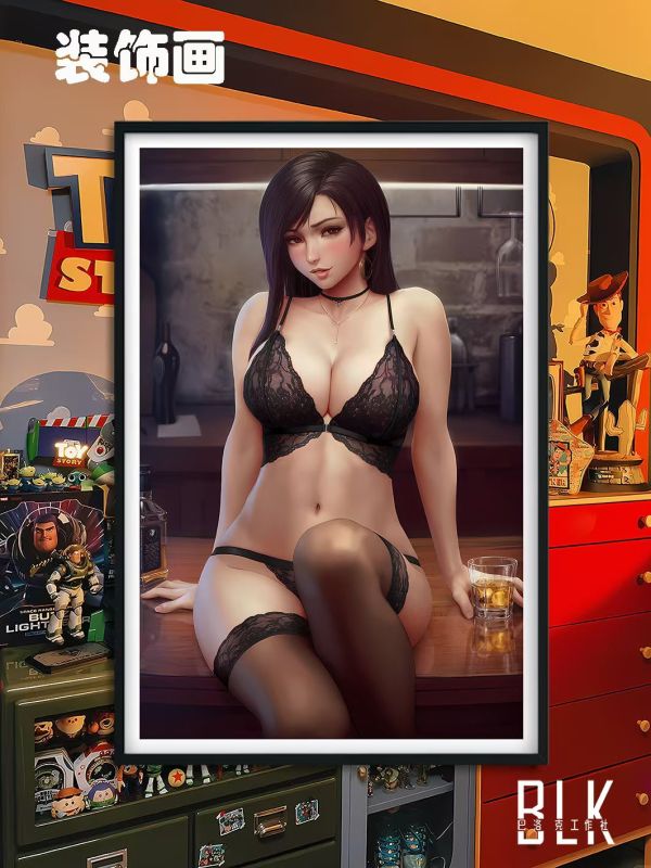 巴洛克 迷離蒂法最終幻想tifa裝飾畫/冰箱貼 