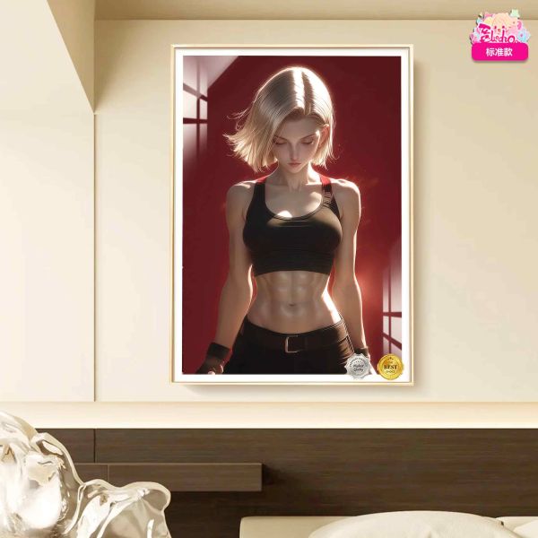 阿喵畫社 女明星 人造人18號薔薇裝飾畫 