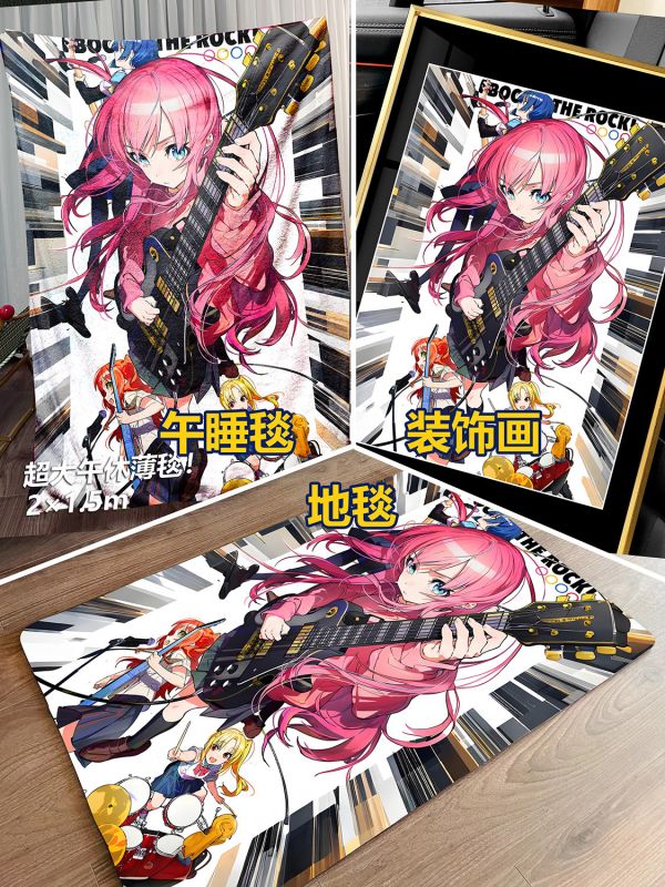 千鳥社 《結束樂隊 演奏》孤獨搖滾午睡毯地毯裝飾畫 