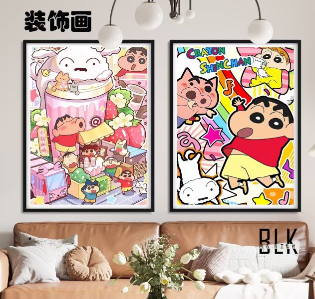 巴洛克 蠟筆小新野原新之助小白動漫藝術裝飾畫/亞克力冰箱貼 