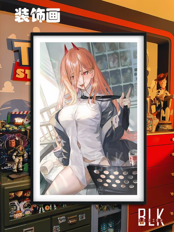 巴洛克《白衣帕瓦》鏈鋸人蕾塞篇power裝飾畫冰箱貼 