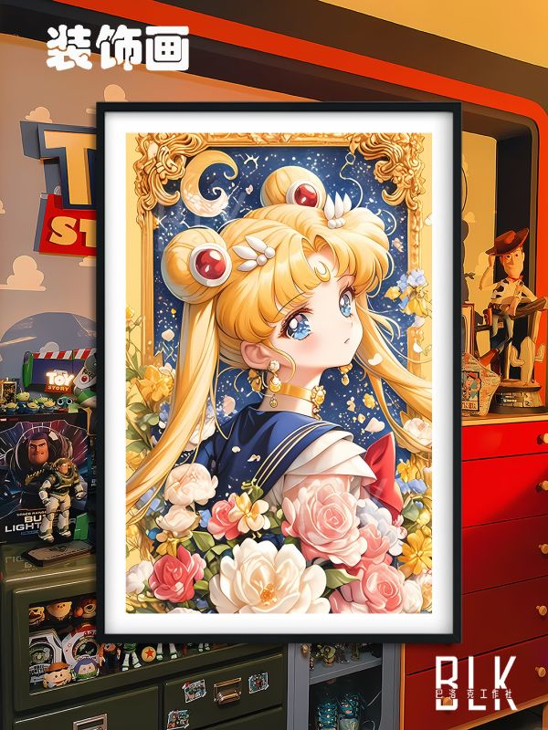 巴洛克《花園水兵月》美少女戰士裝飾畫冰箱貼 