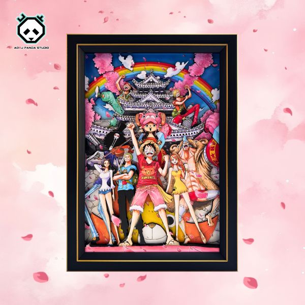 凹凸panda 海賊王櫻花季動漫手作紙藝立體裝飾掛畫 