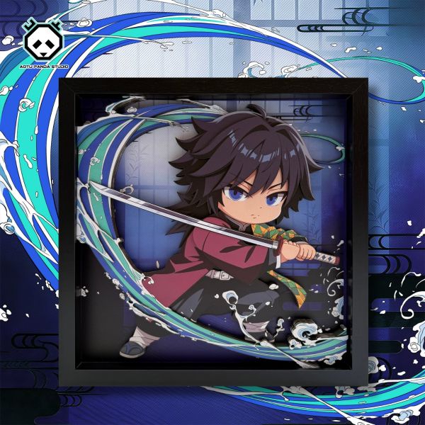 凹凸PANDA 鬼滅之刃無限城篇 A款富岡義勇立體掛畫擺臺 