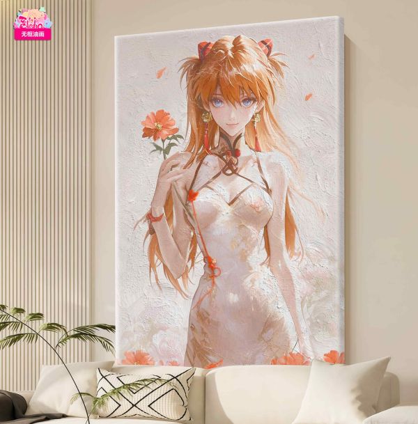 阿喵畫社 明日香 油畫丙烯超大無框手繪油畫 