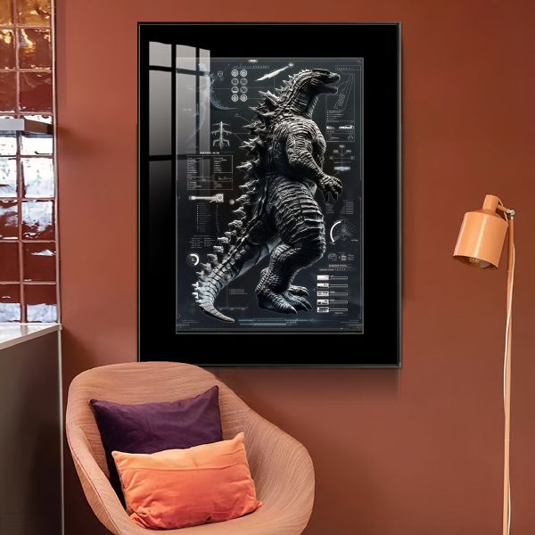 JUZI橘子工作室 哥斯拉全息投影 裝飾畫 