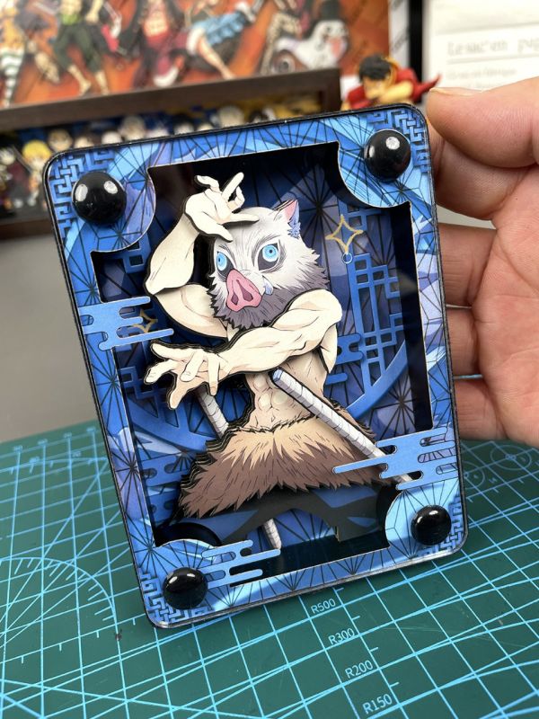 萌萌匠 鬼滅之刃甘露寺蜜璃嘴平伊之助3D立體裝飾畫方磚 