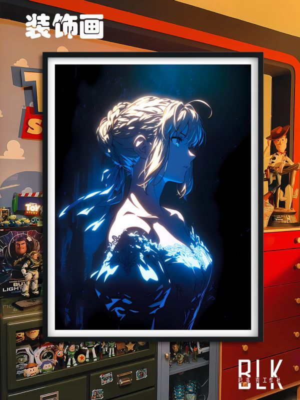 巴洛克 沉思saber阿爾託莉雅吾王裝飾畫/亞克力冰箱貼 