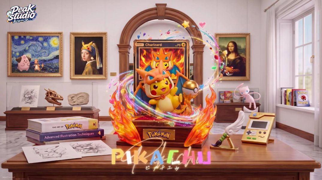 【補款】Peak Studio 噴火龍披風皮卡丘 限定GK雕像 