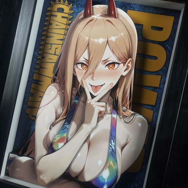 黑白畫映B&W Studio Chainsaw Man 帕瓦 泳裝半身立體裝飾畫 