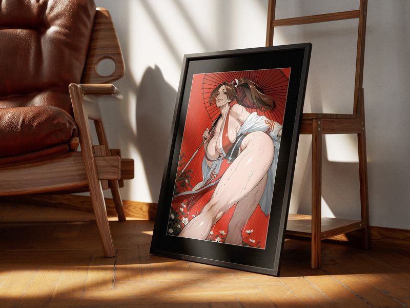 千鳥社 《日式火舞》不知火舞拳皇餓狼傳說午睡毯地毯裝飾畫 