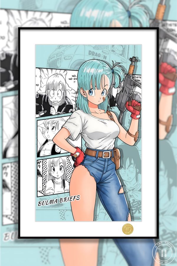 H2工作室 《布瑪》龍珠布爾瑪Bulma鳥山明裝飾畫 