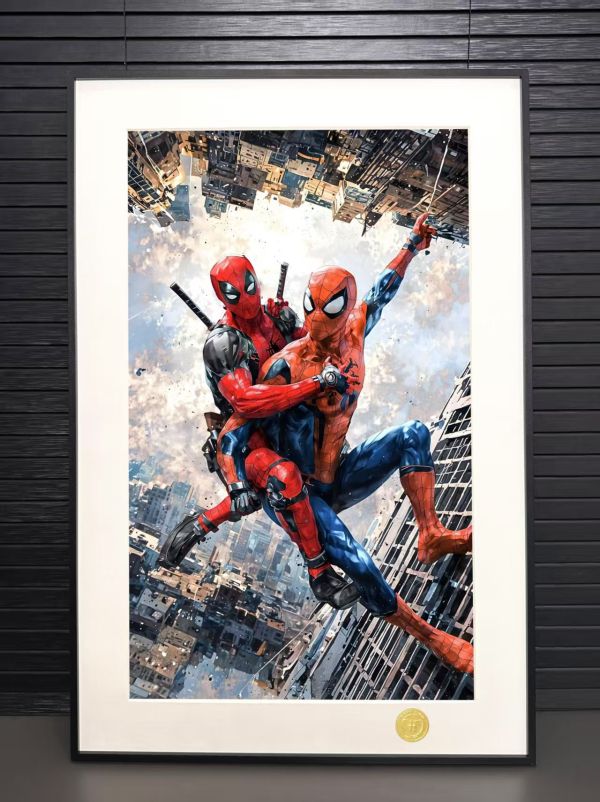 H2工作室 《蜘蛛俠死侍》漫威彼得帕克蜘蛛俠小賤賤裝飾畫 