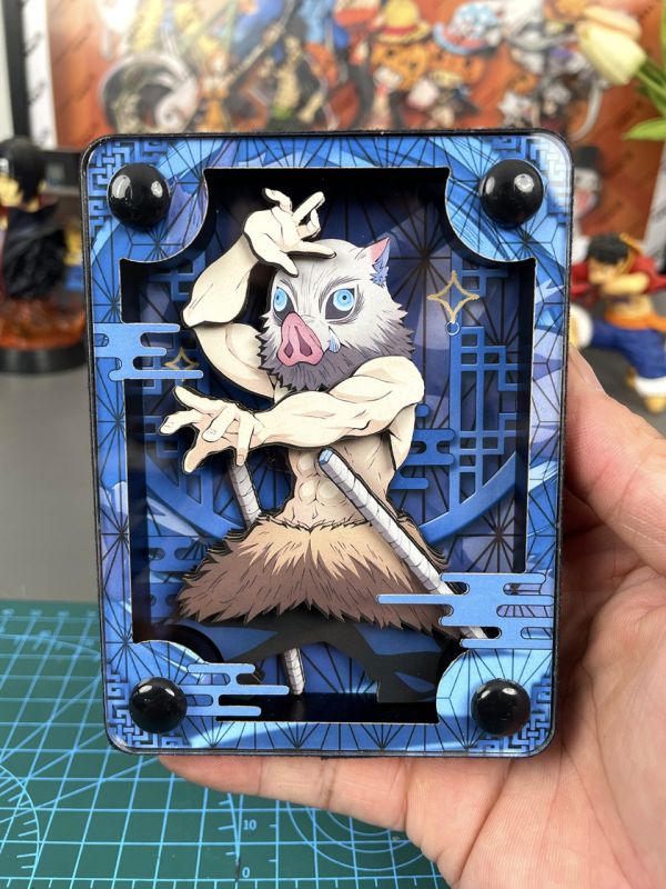 萌萌匠 鬼滅之刃甘露寺蜜璃嘴平伊之助3D立體裝飾畫方磚 