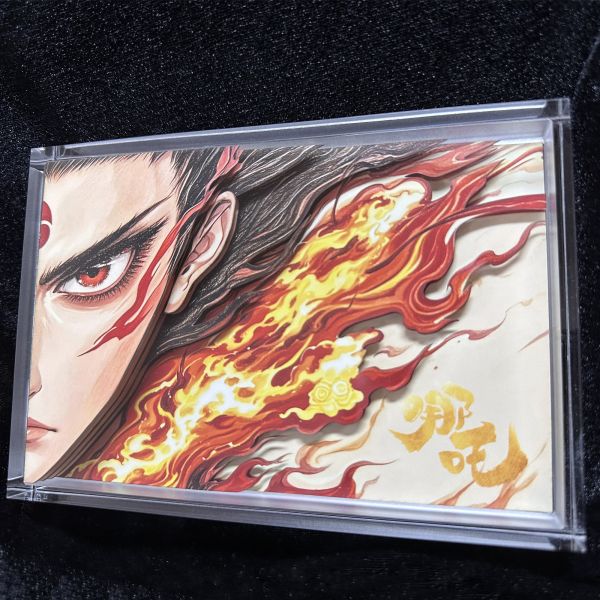 凹凸PANDA 哪吒敖丙結界獸立體紙雕水晶磚NFC創意收藏卡磚 