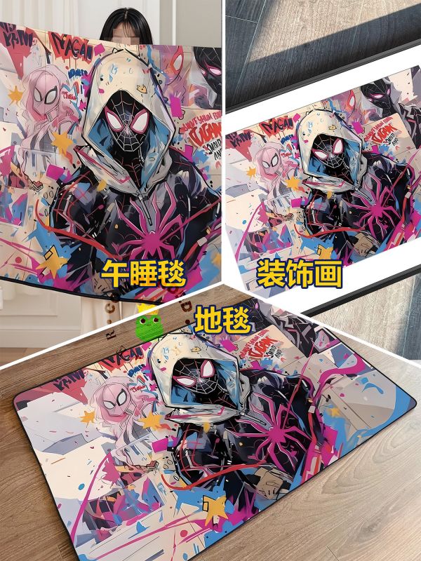 皇呱《蜘蛛縱橫宇宙》小黑蛛邁爾斯·莫拉萊斯蜘蛛格溫裝飾畫 