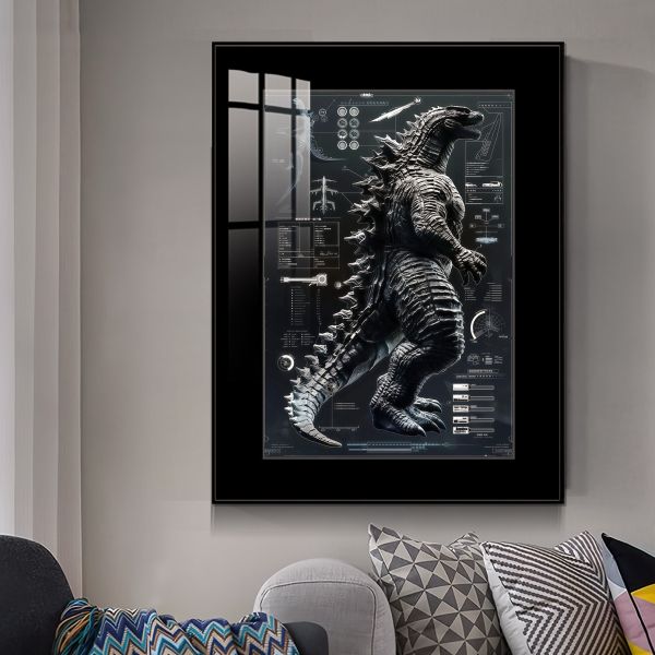 JUZI橘子工作室 哥斯拉全息投影 裝飾畫 