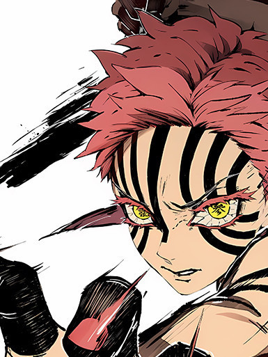 巴洛克《出擊猗窩座》鬼滅之刃無限城篇上弦叄裝飾畫冰箱貼 