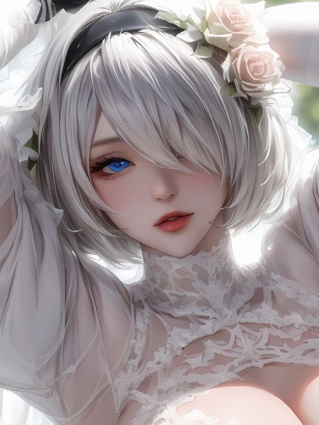 星空《花嫁尤爾哈》YoRHa 2B尼爾機械紀元夜刃裝飾畫 