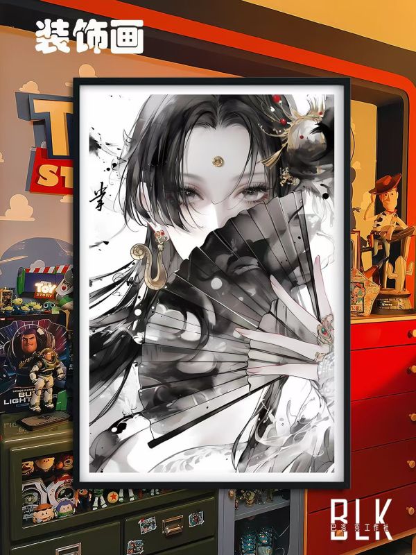 巴洛克 水墨風娜美大和女帝海賊王裝飾畫/冰箱貼 