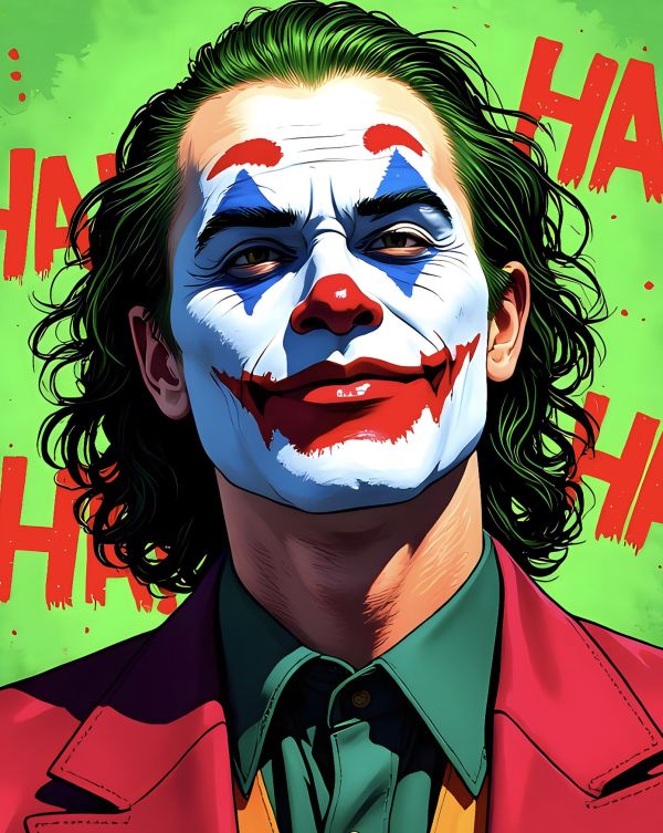 H2工作室 《Joker》小丑傑昆菲尼克斯希斯萊傑DC蝙蝠俠裝飾畫 