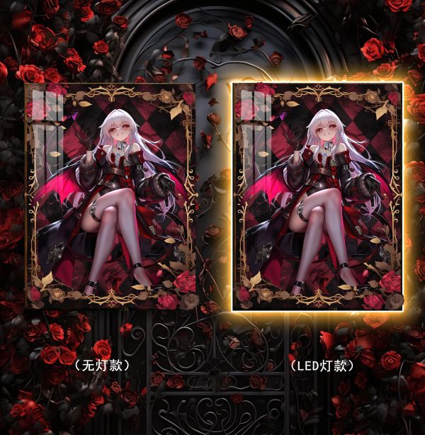 阿喵畫社 破敗薔薇克拉拉常亮裝飾燈帶畫 