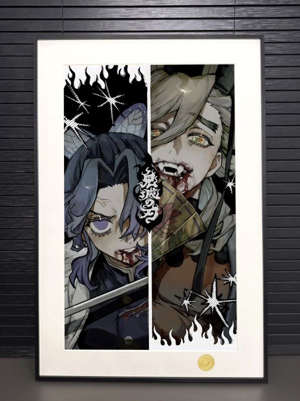 H2工作室 《蝴蝶忍vs童磨》鬼滅之刃無限城篇裝飾畫 
