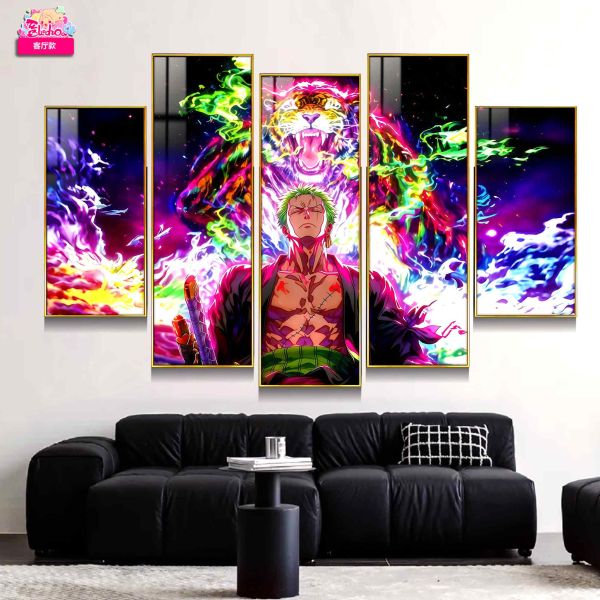 阿喵畫社 極虎索隆異形大背景五幅套組裝飾畫 