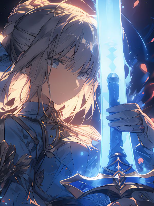 星空《劍氣saber》阿爾托莉雅Fate亞瑟王吾王裝飾畫 